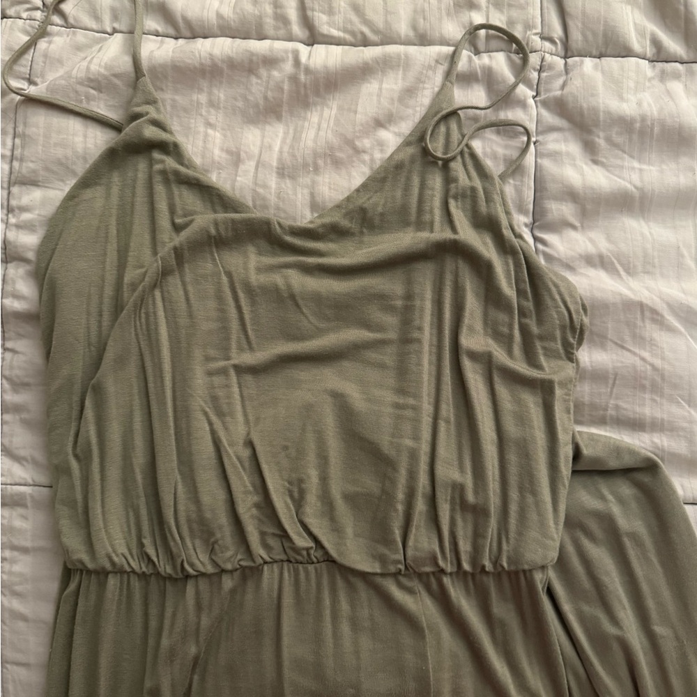 Sage Green Spaghetti Strap Dress